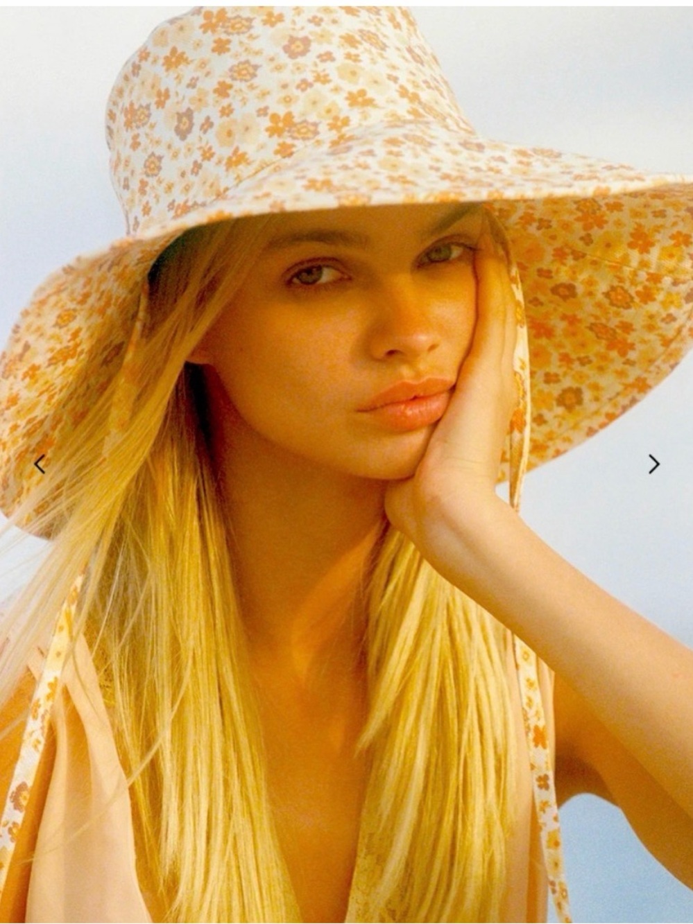 Lack Of Color Cream Yellow Floral Bucket Hat